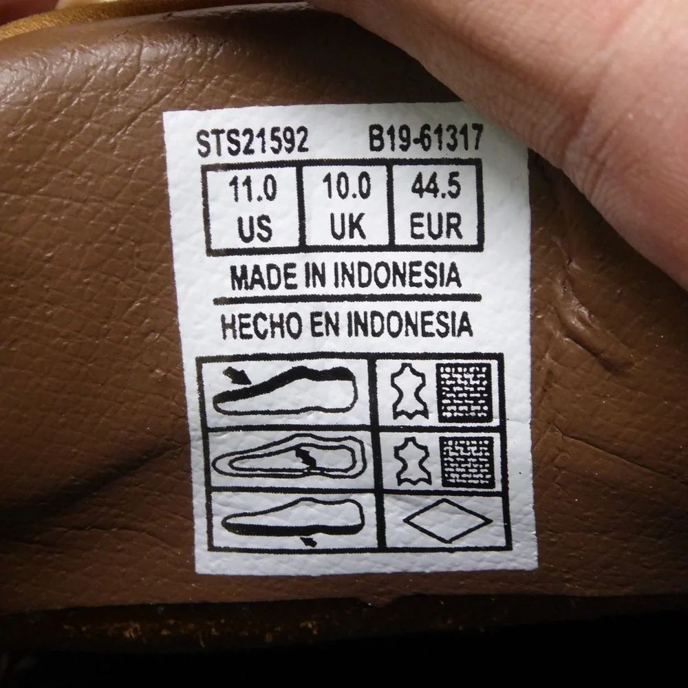 Sperry Mens Intrepid 2-Eye Boat Shoes Tan Leather Mesh STS21592 Size 11